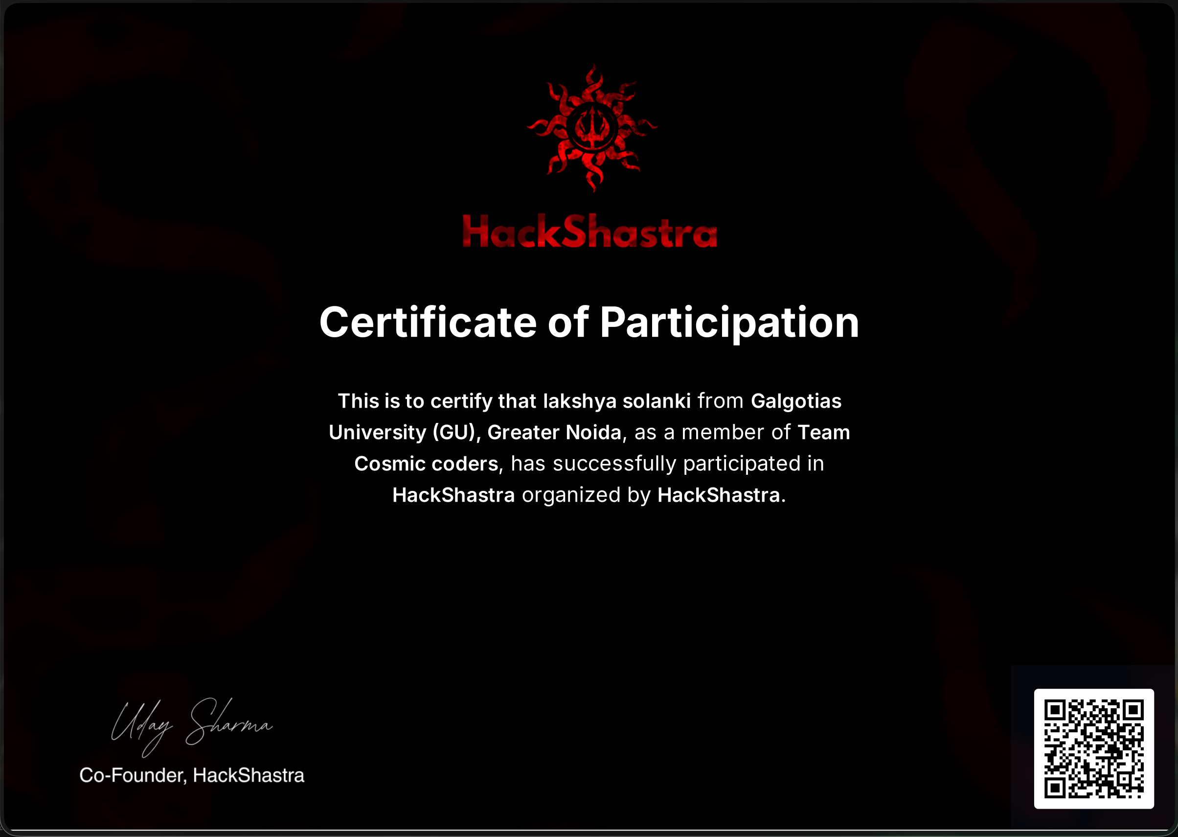 HackShastra Hackathon